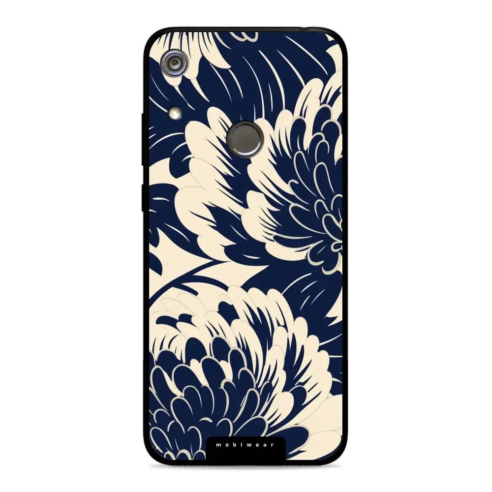 Lesklý kryt Mobiwear Glossy - Huawei Y6 2019 / Honor 8A / Huawei Y6s - GA40G Modré a béžové květy