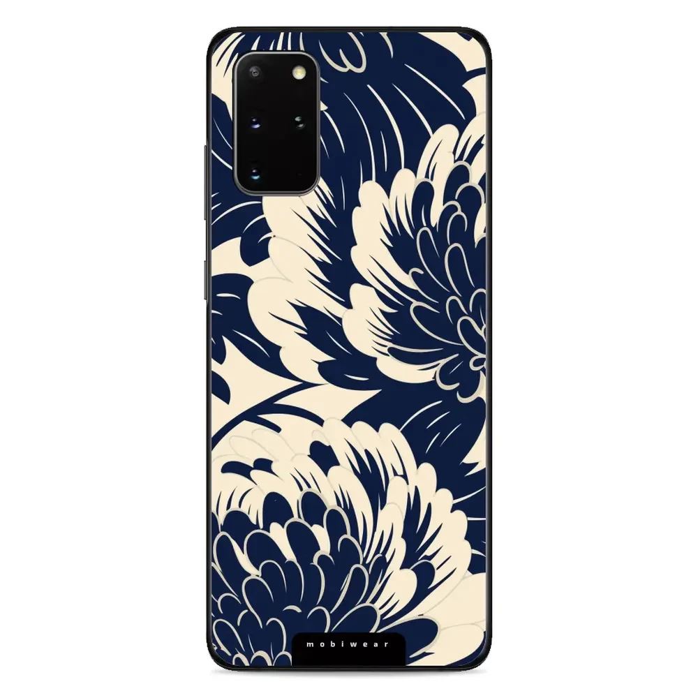 Lesklý kryt Mobiwear Glossy - Samsung Galaxy S20 Plus - GA40G Modré a béžové květy