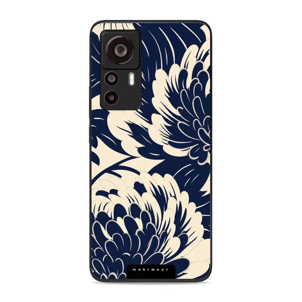 Lesklý kryt Mobiwear Glossy - Xiaomi 12T / 12T Pro - GA40G Modré a béžové květy