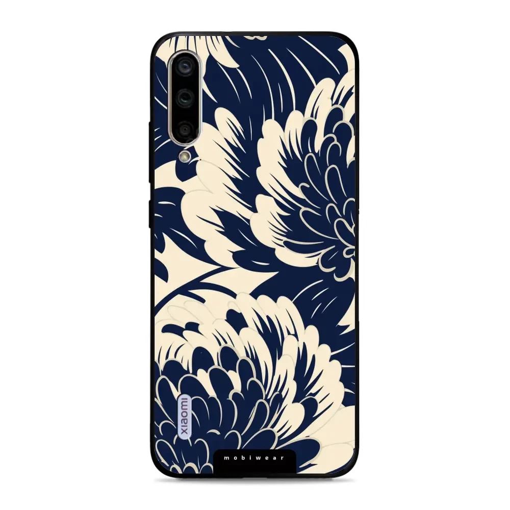 Lesklý kryt Mobiwear Glossy - Xiaomi Mi A3 - GA40G Modré a béžové květy