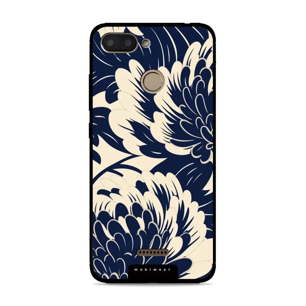 Lesklý kryt Mobiwear Glossy - Xiaomi Redmi 6 - GA40G Modré a béžové květy