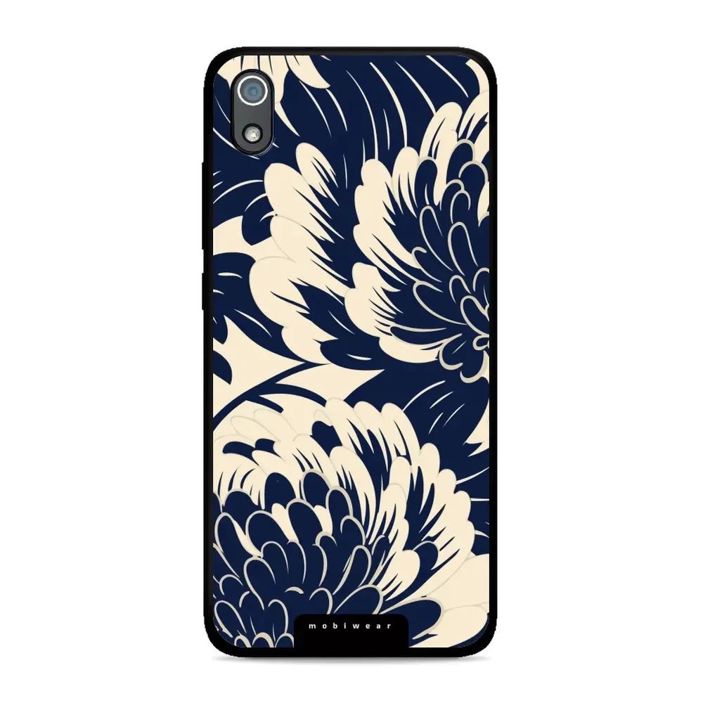 Lesklý kryt Mobiwear Glossy - Xiaomi Redmi 7A - GA40G Modré a béžové květy