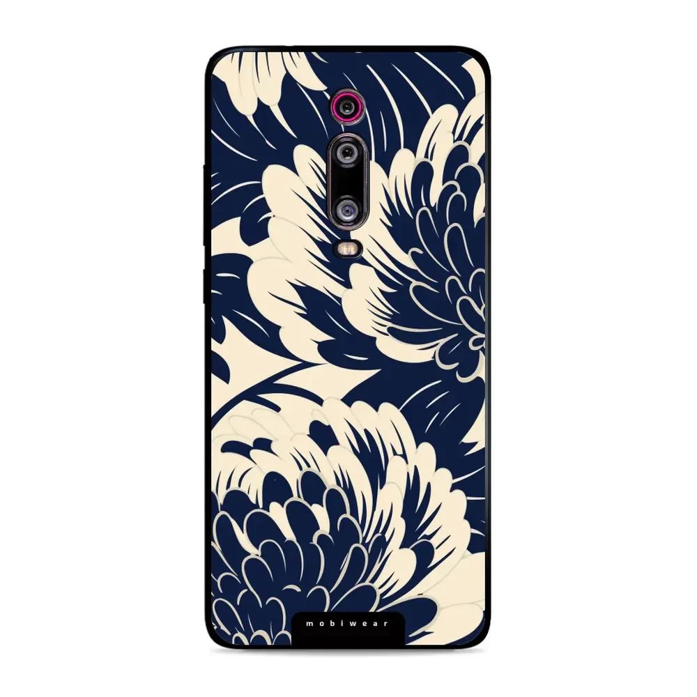 Lesklý kryt Mobiwear Glossy - Xiaomi Mi 9T Pro - GA40G Modré a béžové květy