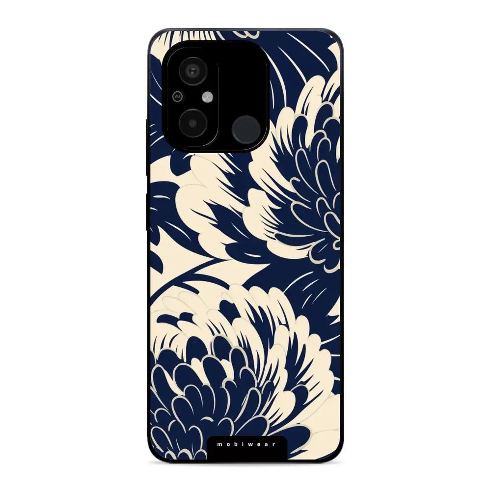 Lesklý kryt Mobiwear Glossy - Xiaomi Redmi 12C - GA40G Modré a béžové květy
