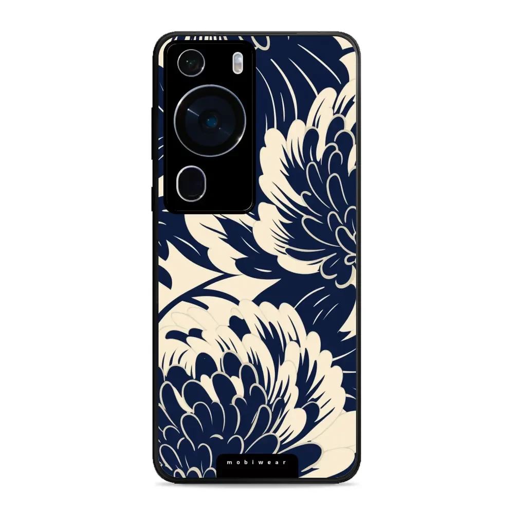 Lesklý kryt Mobiwear Glossy - Huawei P60 Pro - GA40G Modré a béžové květy