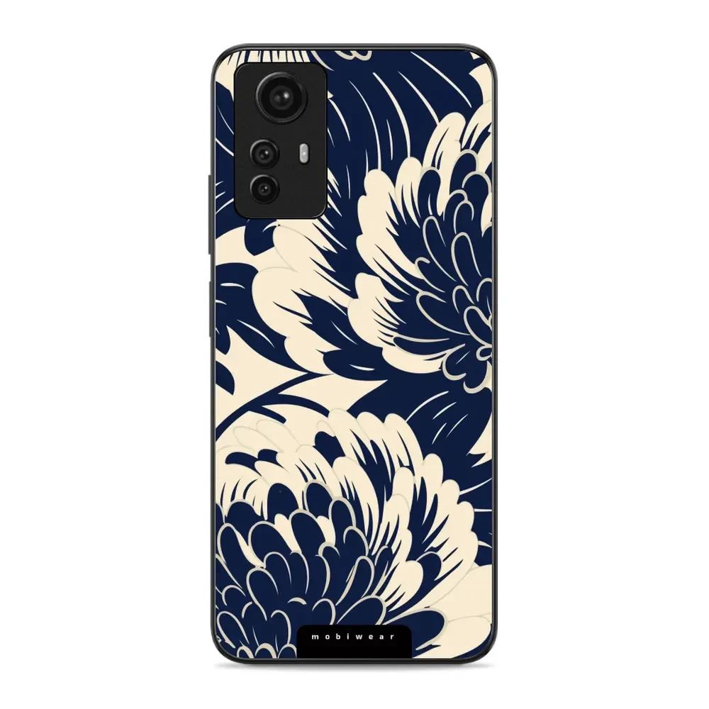 Lesklý kryt Mobiwear Glossy - Xiaomi Redmi Note 12S - GA40G Modré a béžové květy