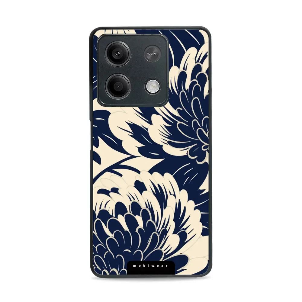 Lesklý kryt Mobiwear Glossy - Xiaomi 14 Pro - GA40G Modré a béžové květy