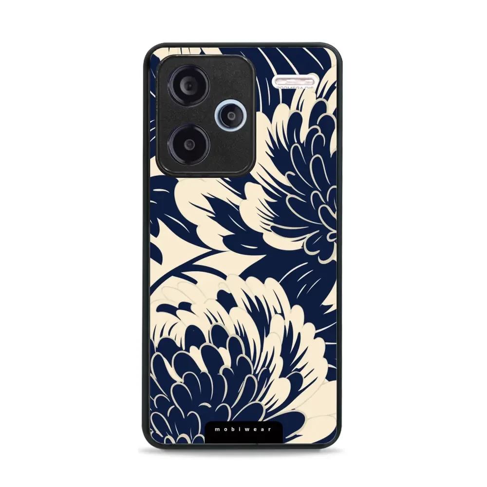 Lesklý kryt Mobiwear Glossy - Xiaomi Redmi Note 13 Pro Plus - GA40G Modré a béžové květy