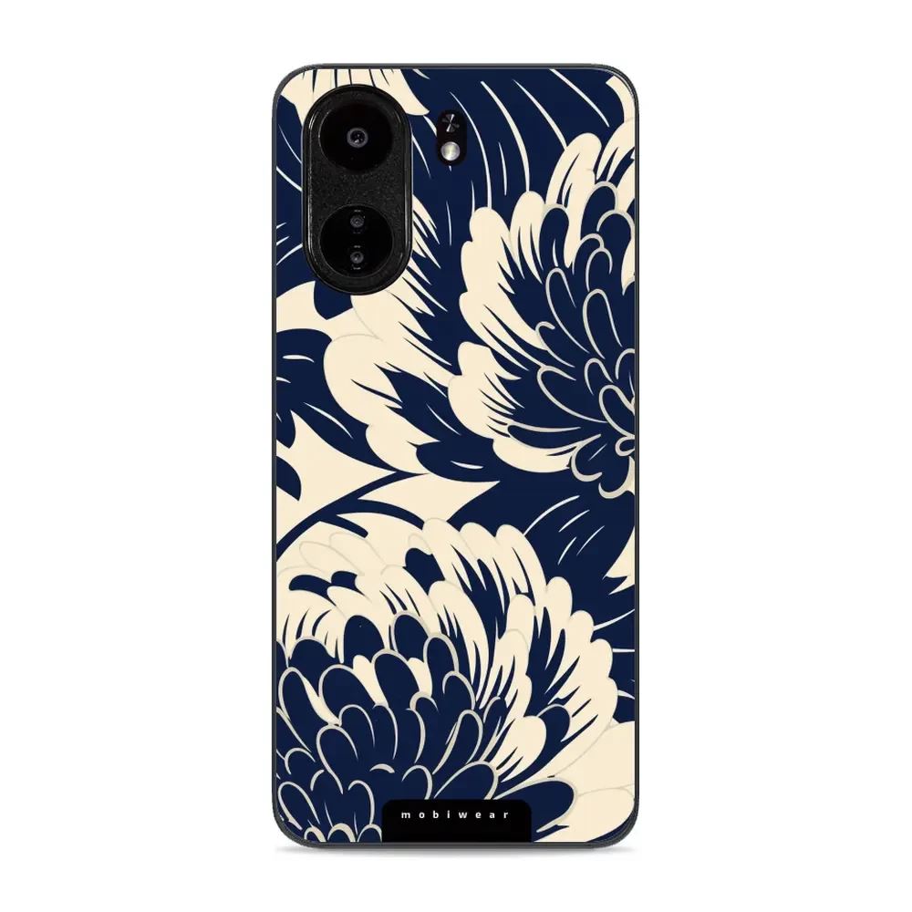 Lesklý kryt Mobiwear Glossy - Xiaomi Redmi 13C / Poco C65 - GA40G Modré a béžové květy