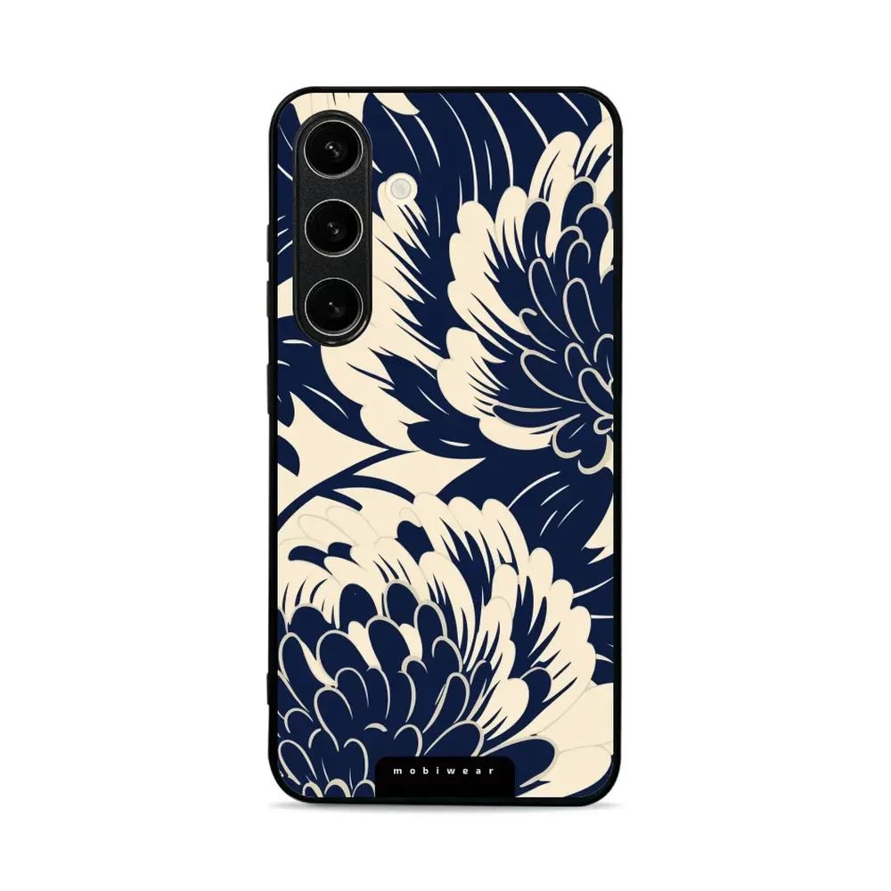 Lesklý kryt Mobiwear Glossy - Samsung Galaxy S24 - GA40G Modré a béžové květy