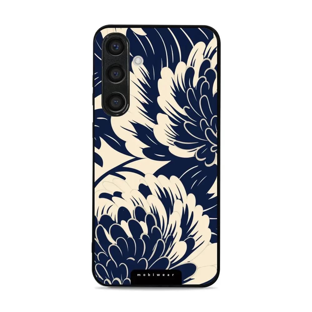 Lesklý kryt Mobiwear Glossy - Samsung Galaxy S24 Plus - GA40G Modré a béžové květy