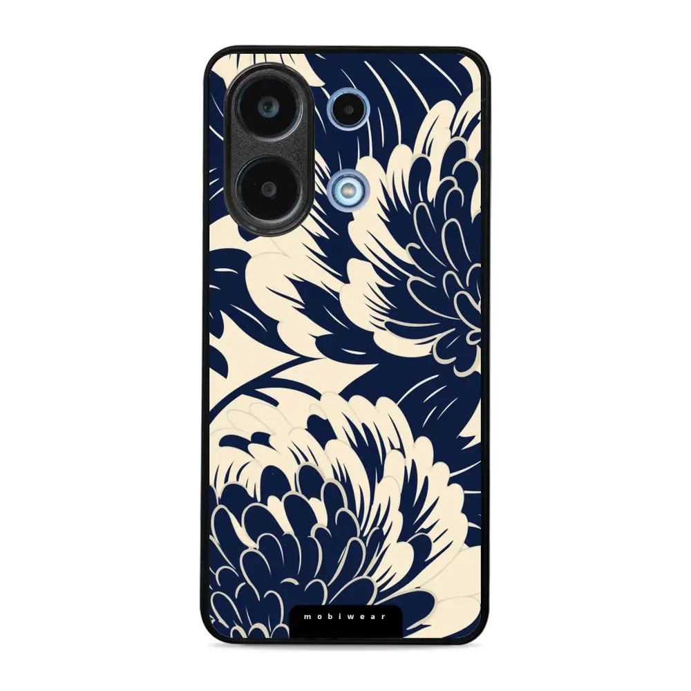 Lesklý kryt Mobiwear Glossy - Xiaomi Redmi Note 13 4G - GA40G Modré a béžové květy