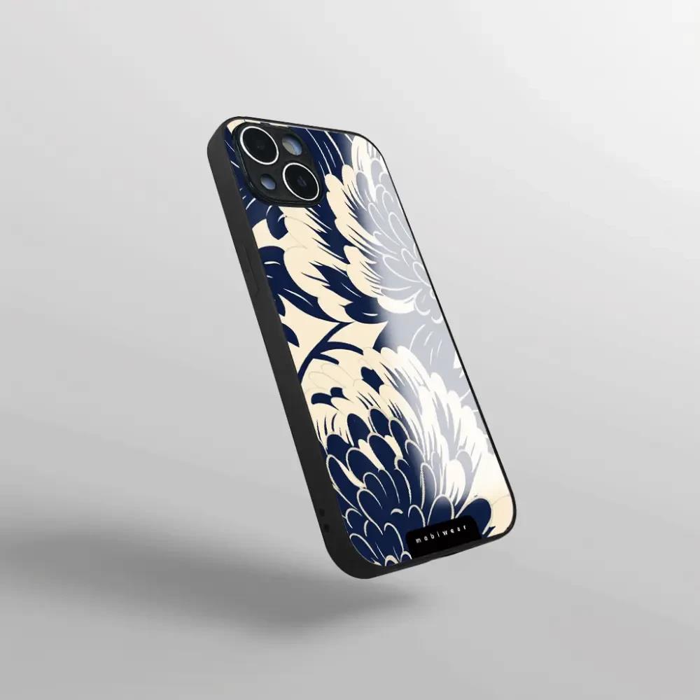 Lesklý kryt Mobiwear Glossy - Apple iPhone XR - GA40G Modré a béžové květy