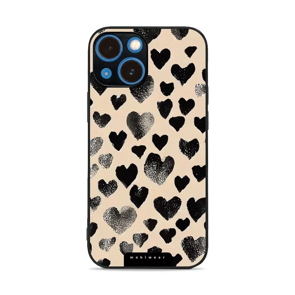 Lesklý kryt Mobiwear Glossy - Apple iPhone 13 Mini - GA51G Černá srdíčka