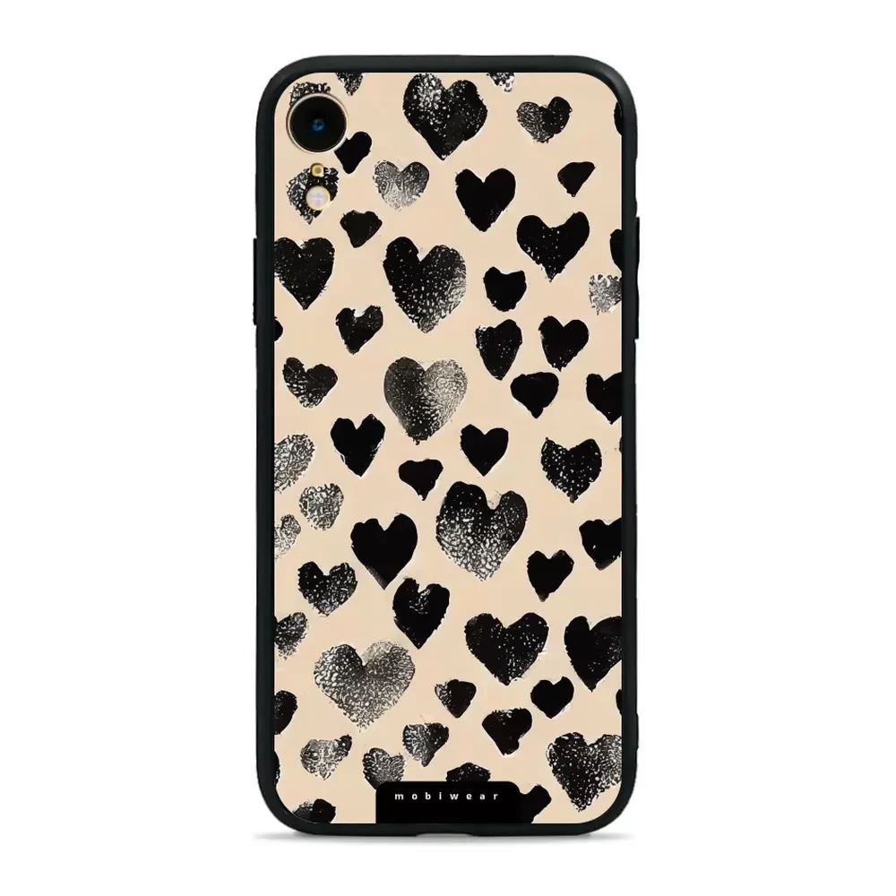 Lesklý kryt Mobiwear Glossy - Apple iPhone XR - GA51G Černá srdíčka