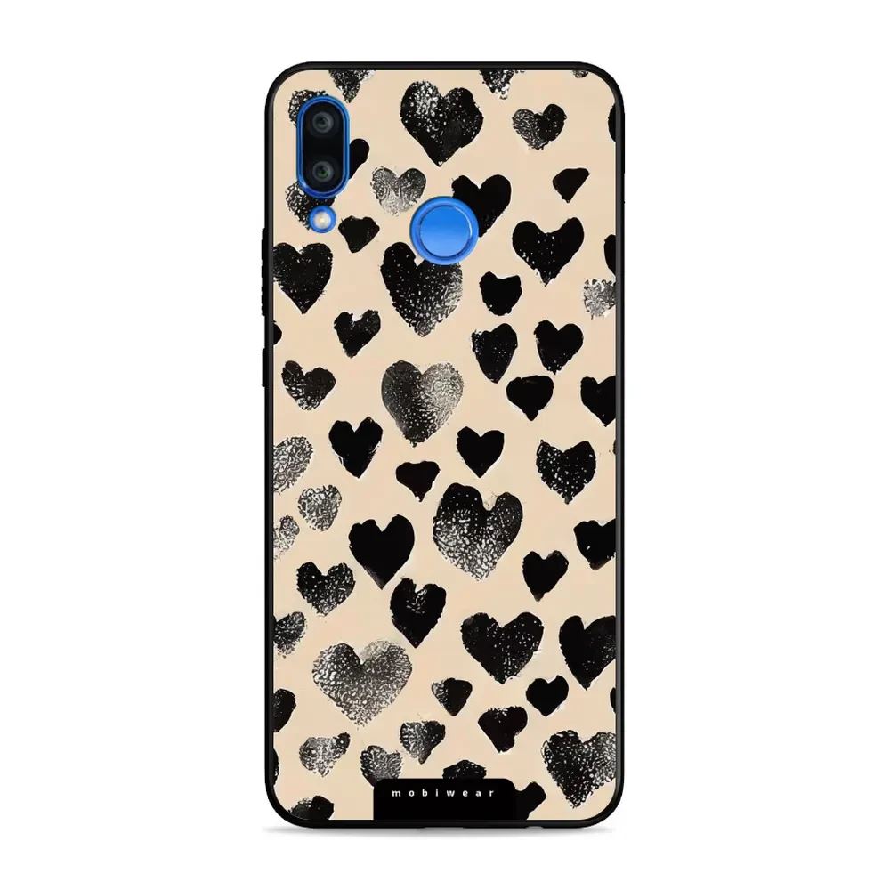 Lesklý kryt Mobiwear Glossy - Huawei Nova 3 - GA51G Černá srdíčka