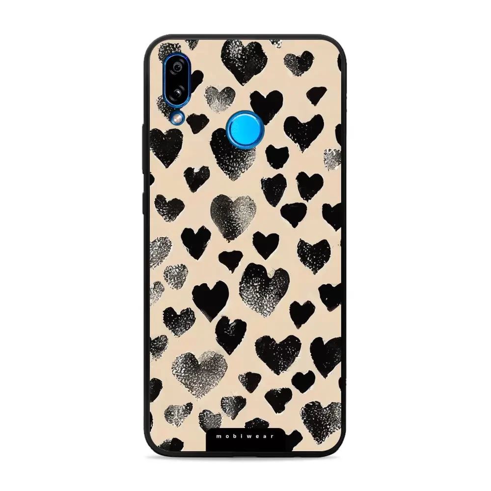 Lesklý kryt Mobiwear Glossy - Huawei P20 Lite - GA51G Černá srdíčka