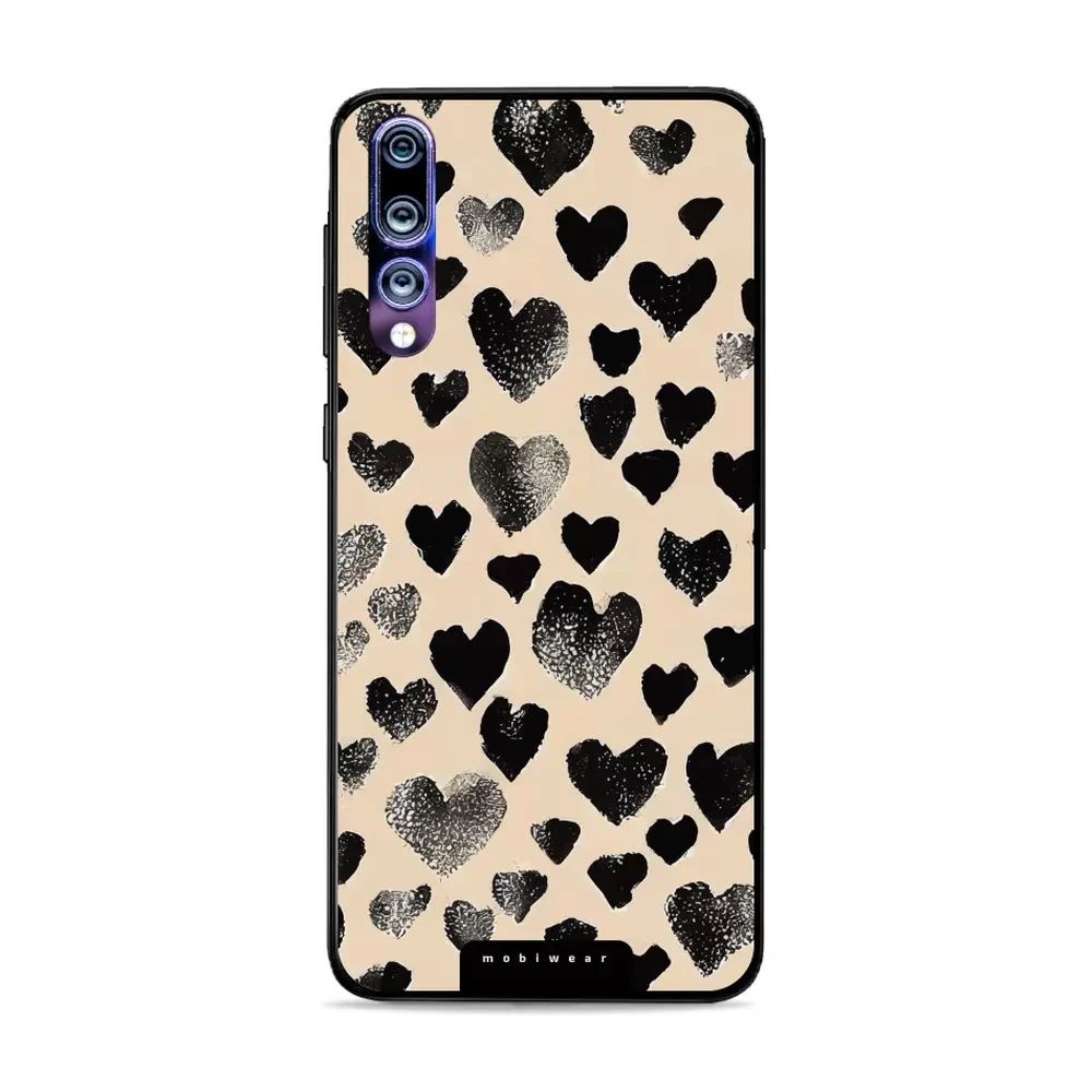 Lesklý kryt Mobiwear Glossy - Huawei P20 Pro - GA51G Černá srdíčka