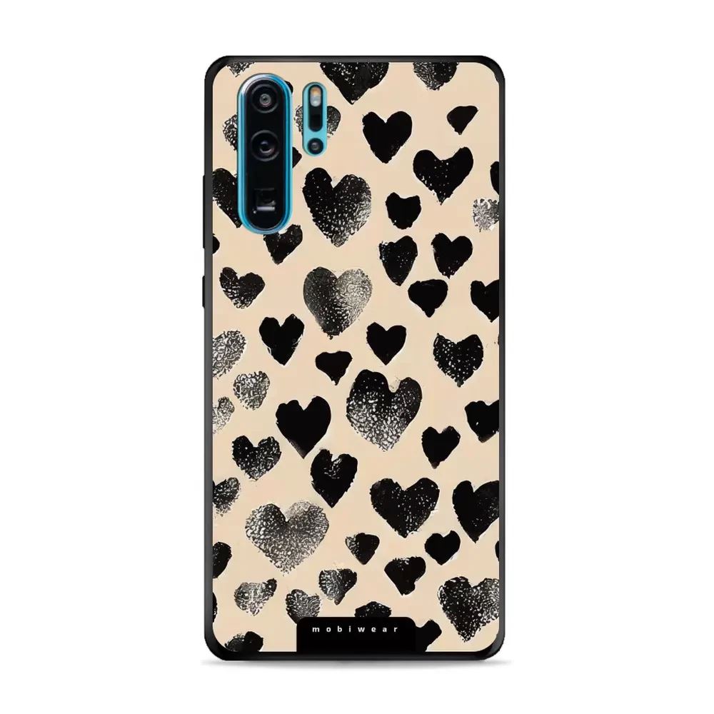 Lesklý kryt Mobiwear Glossy - Huawei P30 Pro - GA51G Černá srdíčka