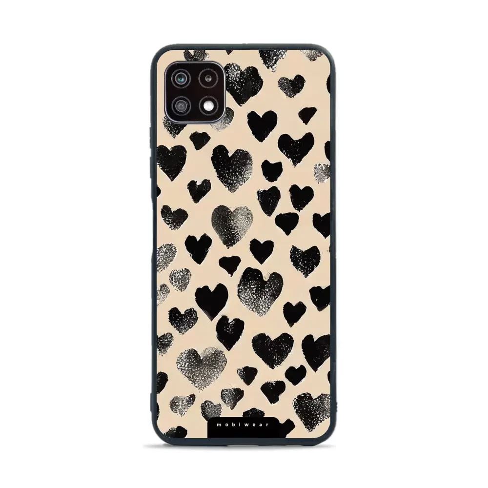 Lesklý kryt Mobiwear Glossy - Samsung Galaxy A22 5G - GA51G Černá srdíčka