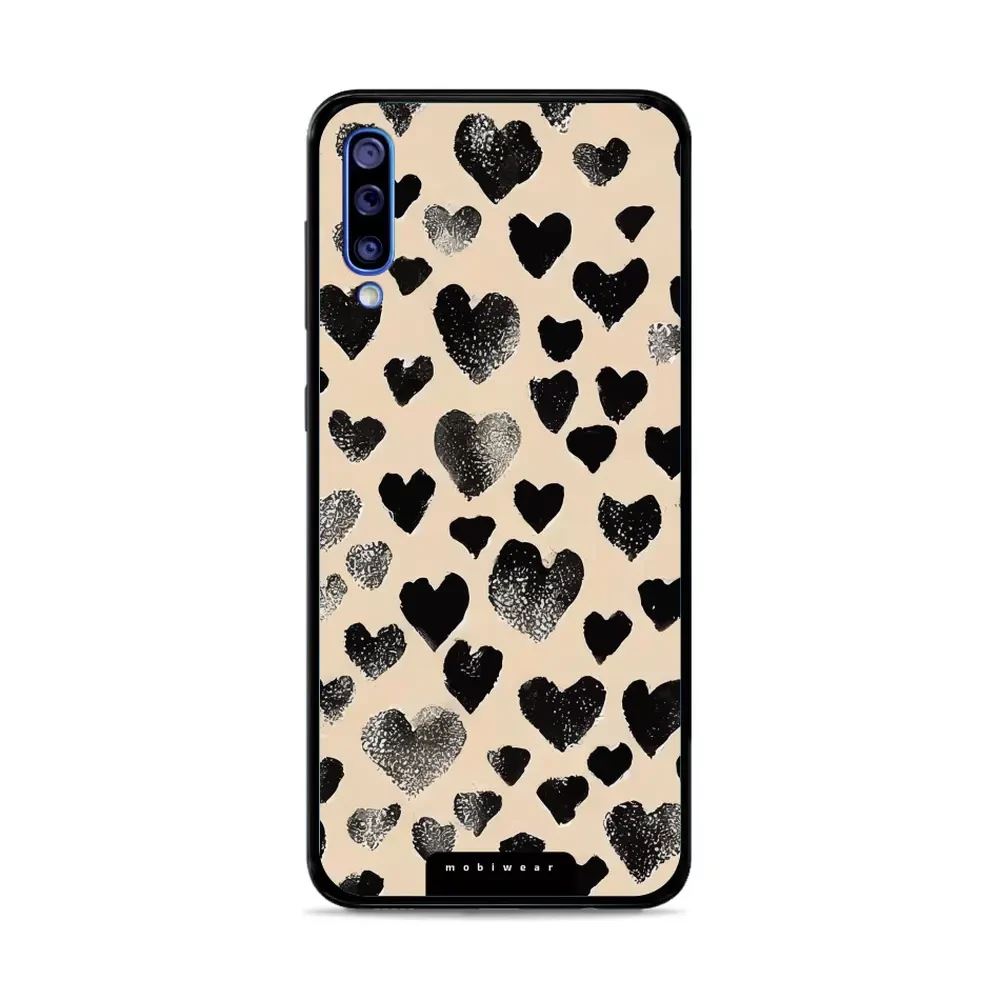 Lesklý kryt Mobiwear Glossy - Samsung Galaxy A30s - GA51G Černá srdíčka