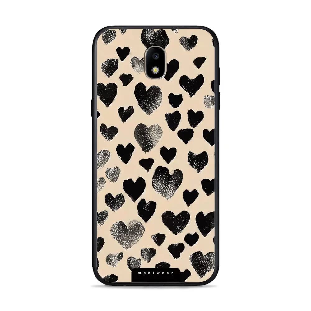 Lesklý kryt Mobiwear Glossy - Samsung Galaxy J3 2017 - GA51G Černá srdíčka