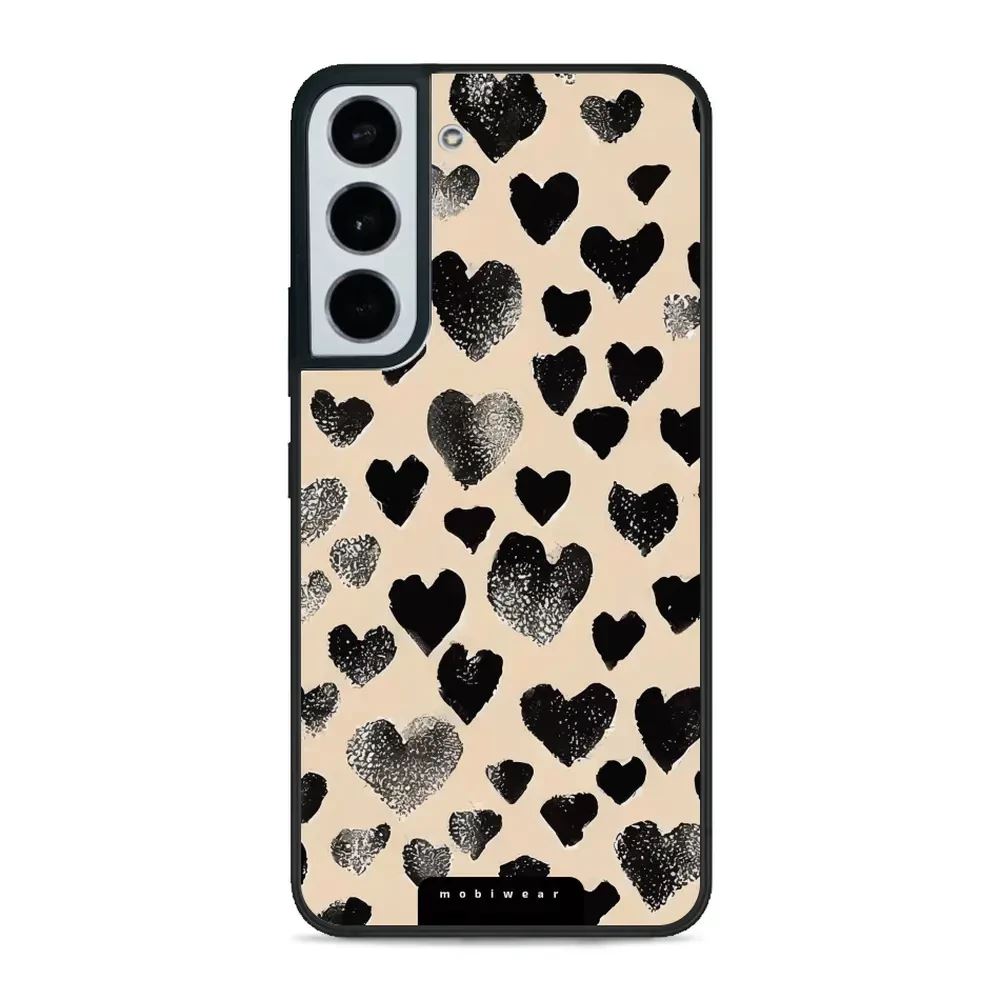 Lesklý kryt Mobiwear Glossy - Samsung Galaxy S22 - GA51G Černá srdíčka