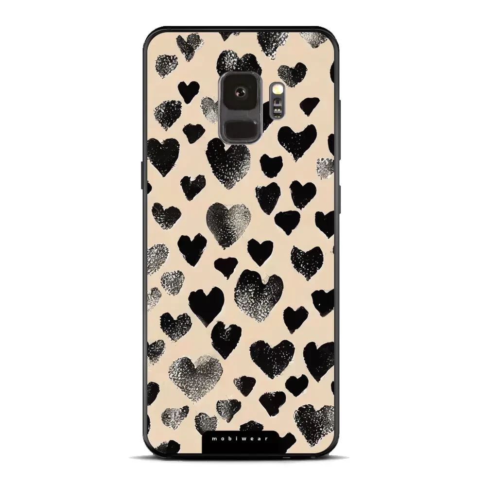 Lesklý kryt Mobiwear Glossy - Samsung Galaxy S9 - GA51G Černá srdíčka