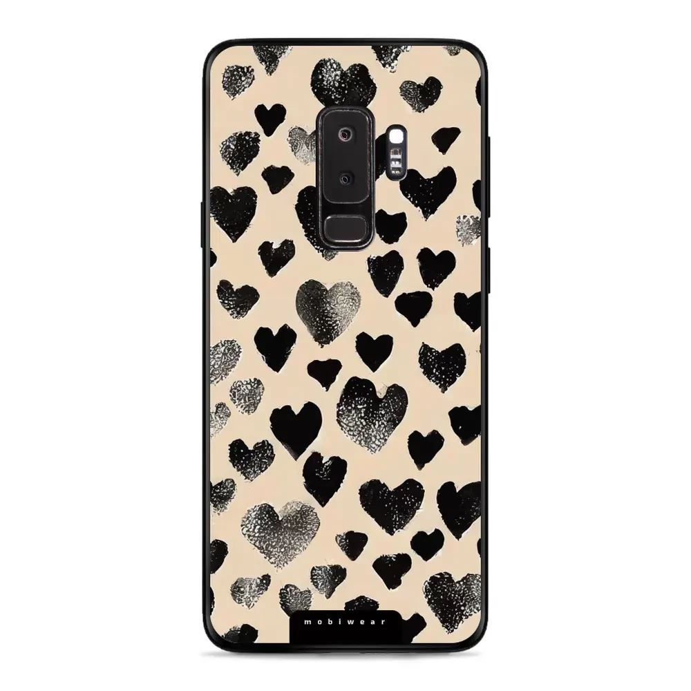 Lesklý kryt Mobiwear Glossy - Samsung Galaxy S9 Plus - GA51G Černá srdíčka