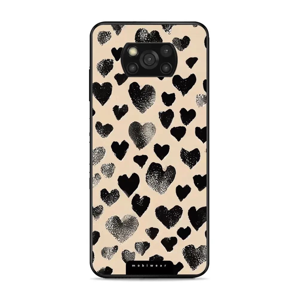 Lesklý kryt Mobiwear Glossy - Xiaomi Poco X3 NFC / Xiaomi Poco X3 Pro - GA51G Černá srdíčka