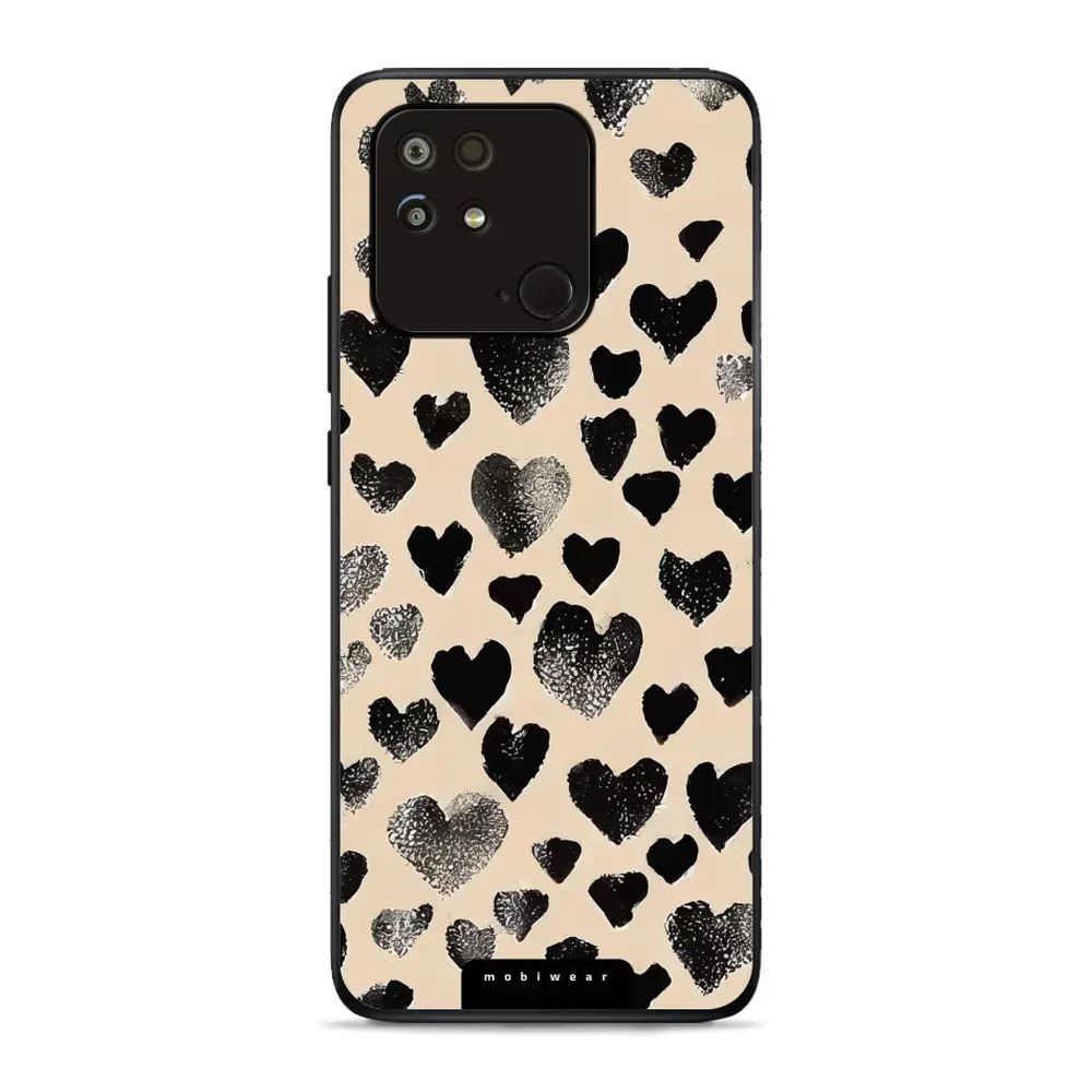 Lesklý kryt Mobiwear Glossy - Xiaomi Redmi 10C - GA51G Černá srdíčka