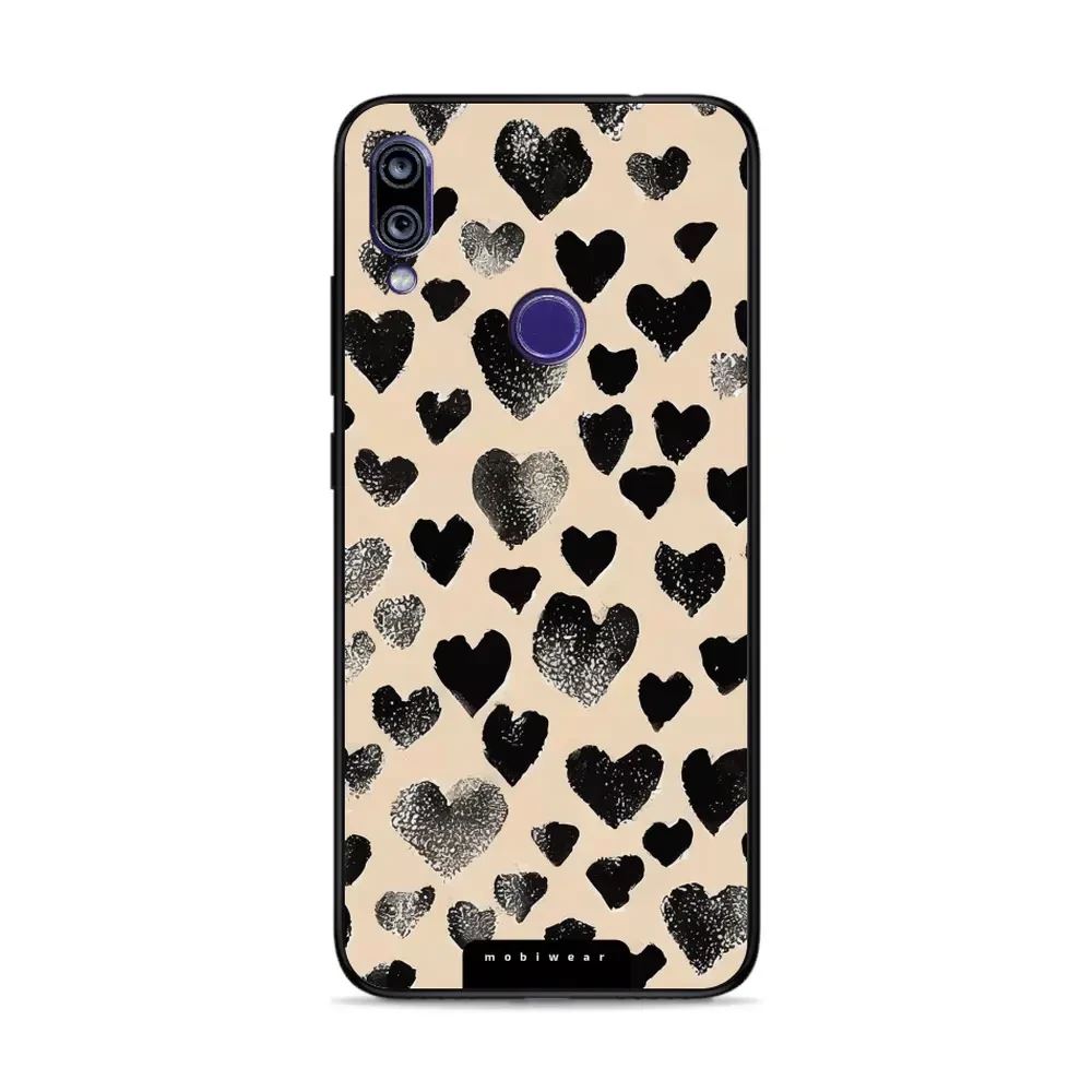 Lesklý kryt Mobiwear Glossy - Xiaomi Redmi 7 - GA51G Černá srdíčka