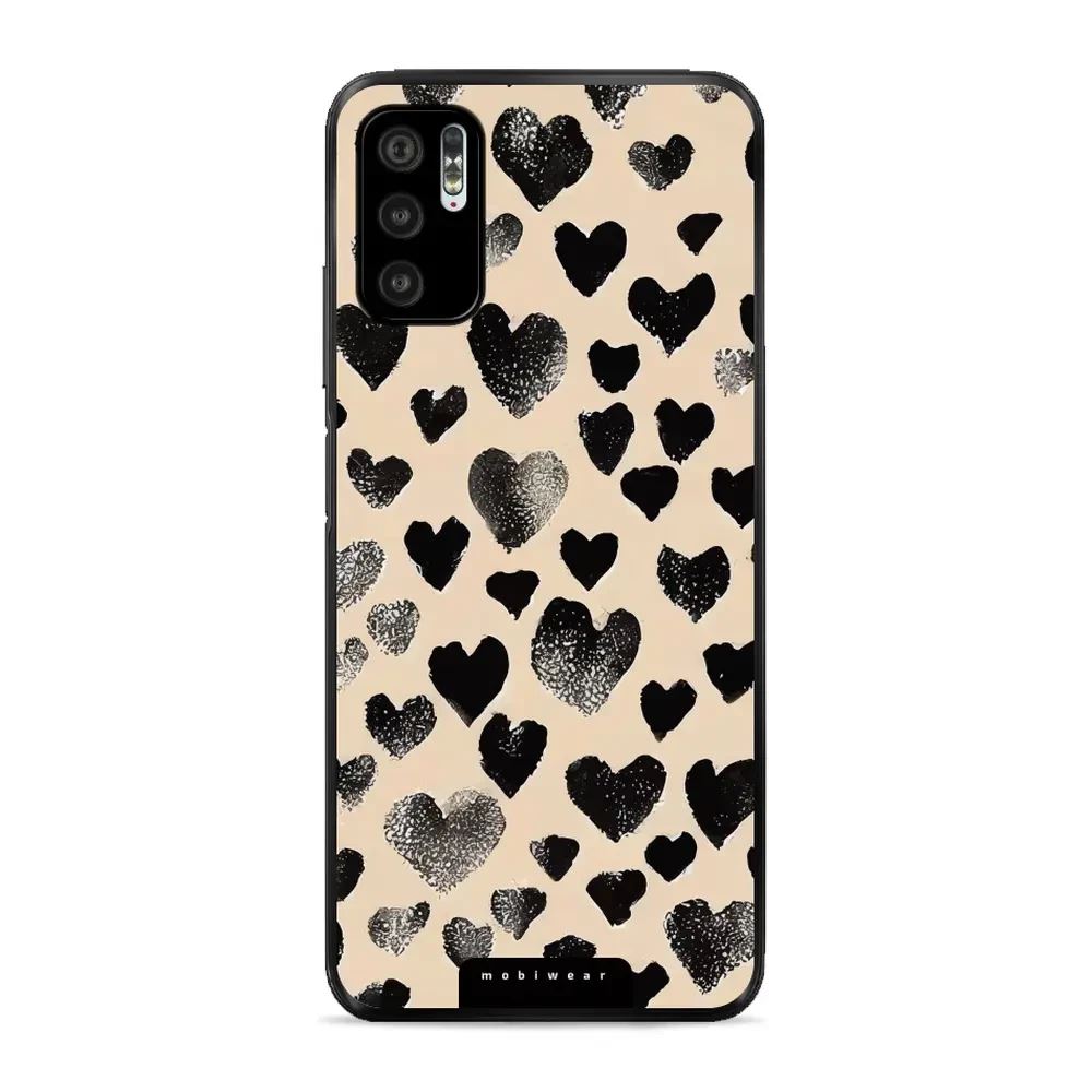 Lesklý kryt Mobiwear Glossy - Xiaomi Redmi Note 10 5G - GA51G Černá srdíčka