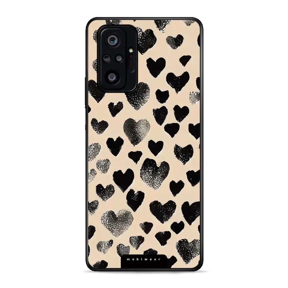 Lesklý kryt Mobiwear Glossy - Xiaomi Redmi Note 10 pro - GA51G Černá srdíčka