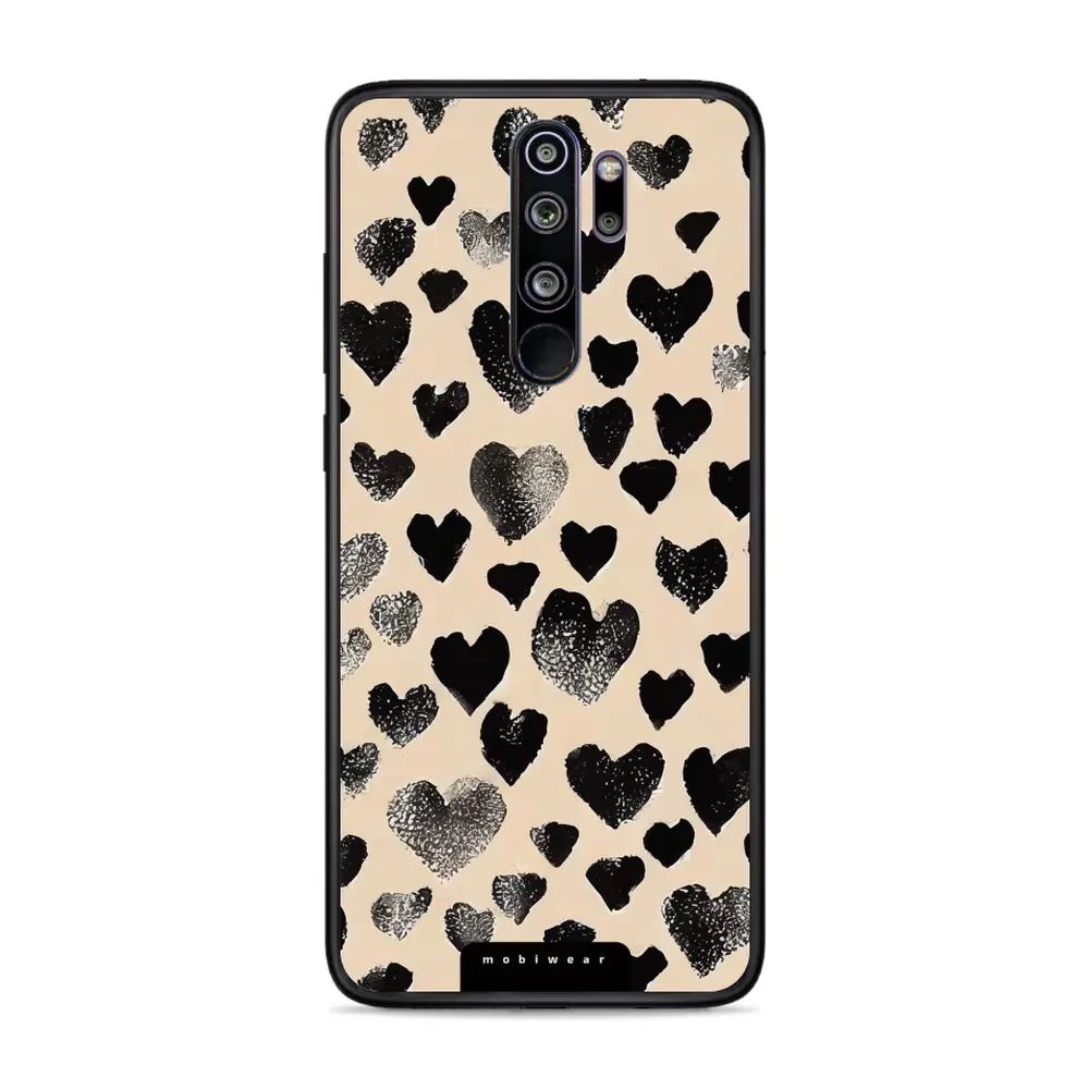 Lesklý kryt Mobiwear Glossy - Xiaomi Redmi Note 8 Pro - GA51G Černá srdíčka