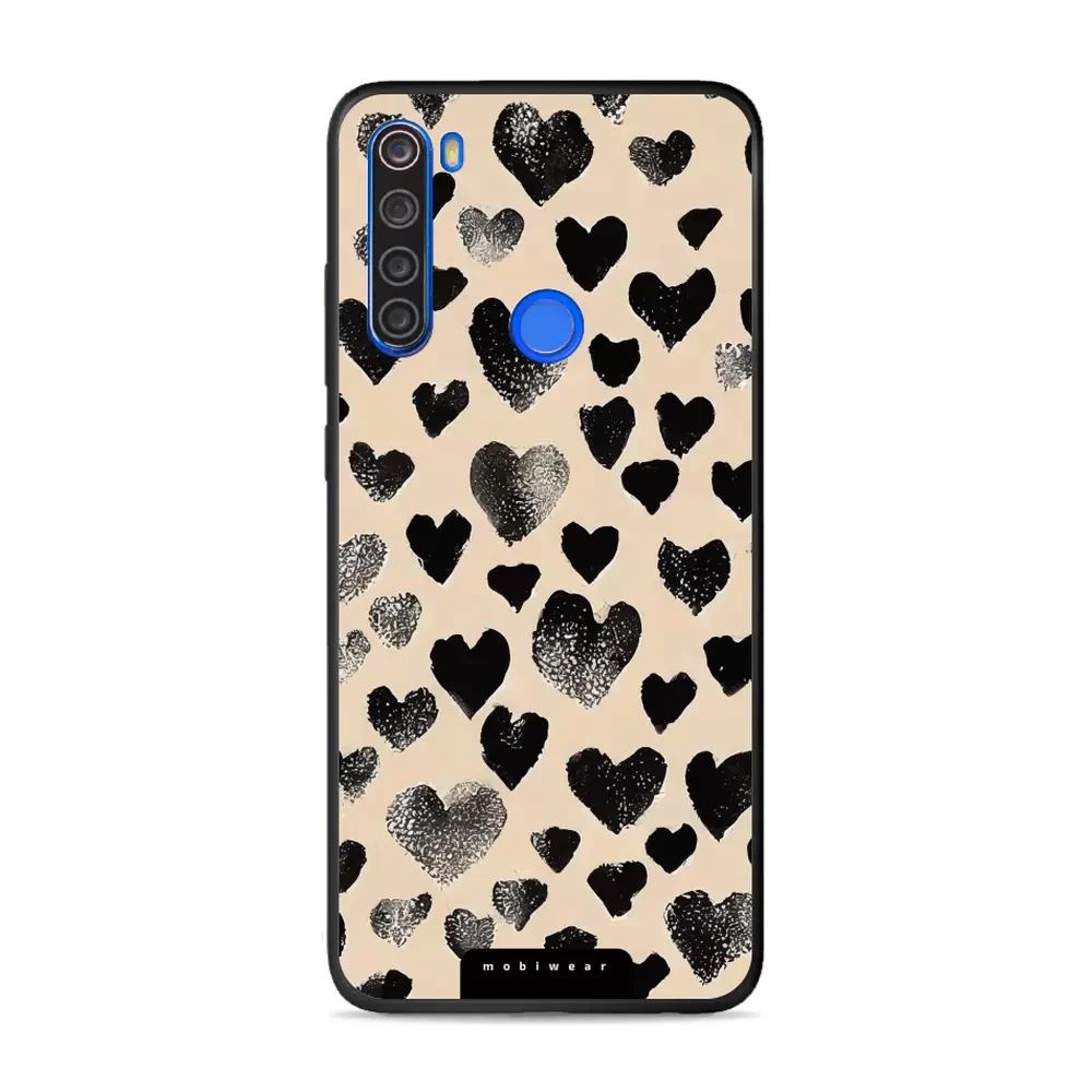 Lesklý kryt Mobiwear Glossy - Xiaomi Redmi Note 8T - GA51G Černá srdíčka