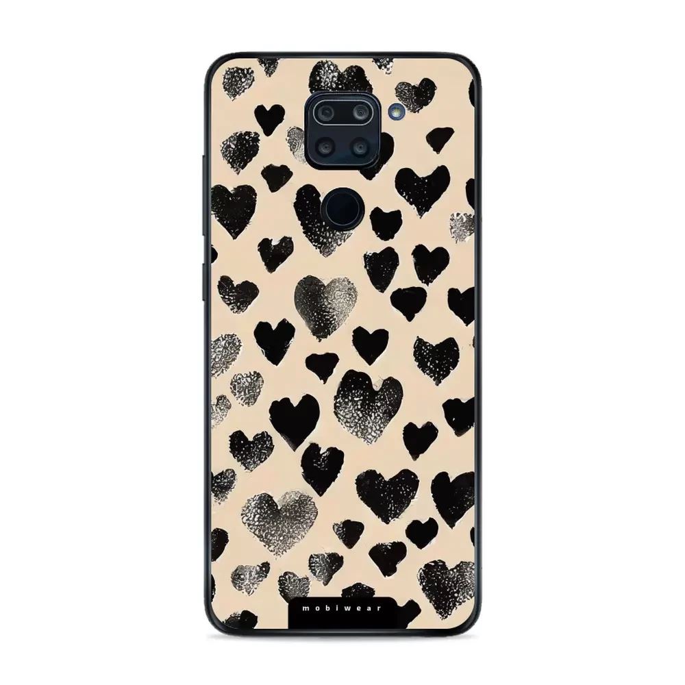 Lesklý kryt Mobiwear Glossy - Xiaomi Redmi Note 9 - GA51G Černá srdíčka