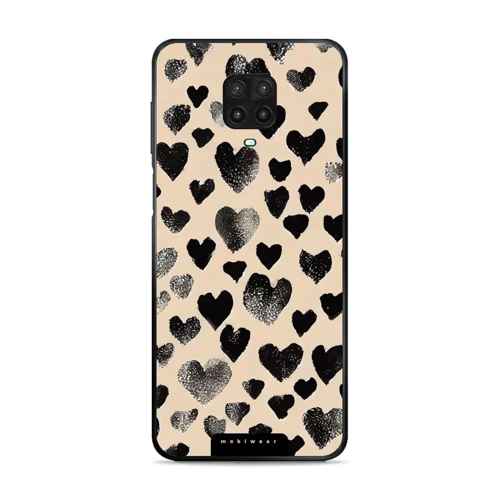 Lesklý kryt Mobiwear Glossy - Xiaomi Redmi Note 9 Pro / Note 9S - GA51G Černá srdíčka