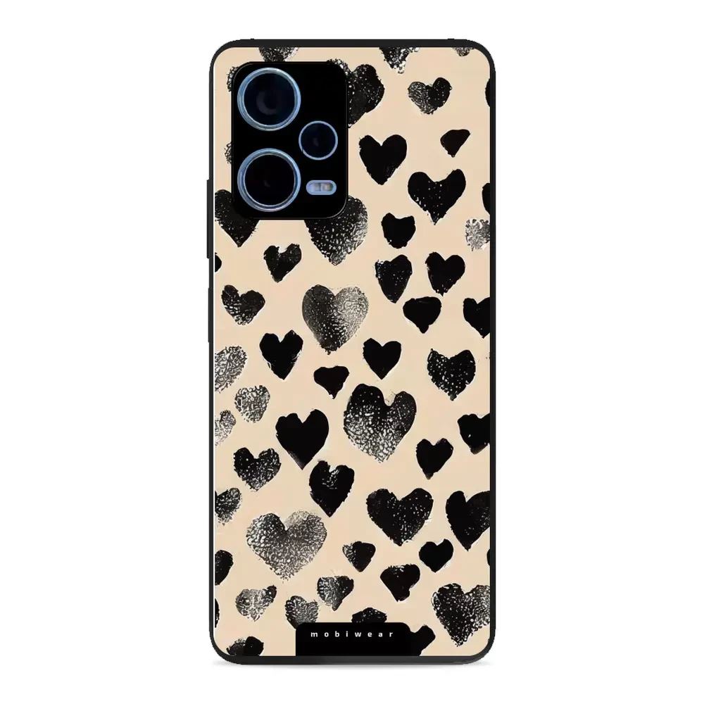 Lesklý kryt Mobiwear Glossy - Xiaomi Redmi Note 12 Pro Plus 5G - GA51G Černá srdíčka