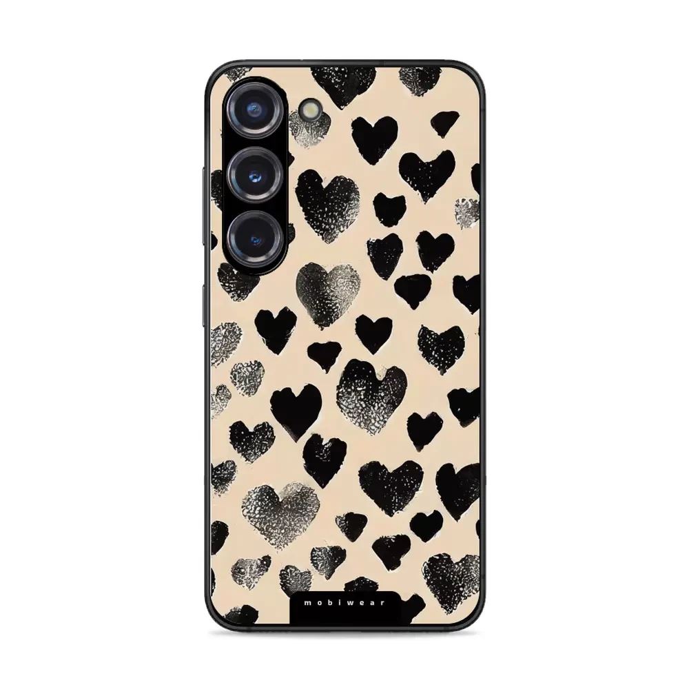 Lesklý kryt Mobiwear Glossy - Samsung Galaxy S23 - GA51G Černá srdíčka