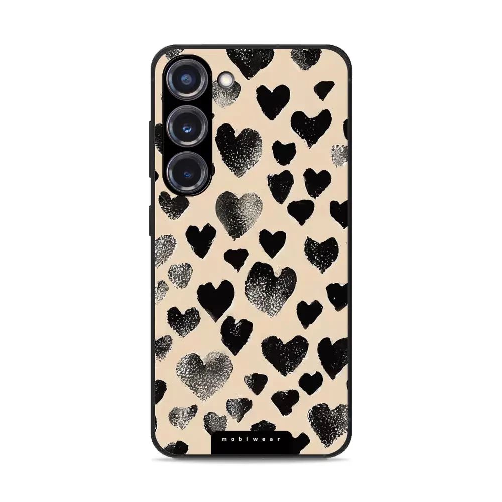 Lesklý kryt Mobiwear Glossy - Samsung Galaxy S23 Plus - GA51G Černá srdíčka