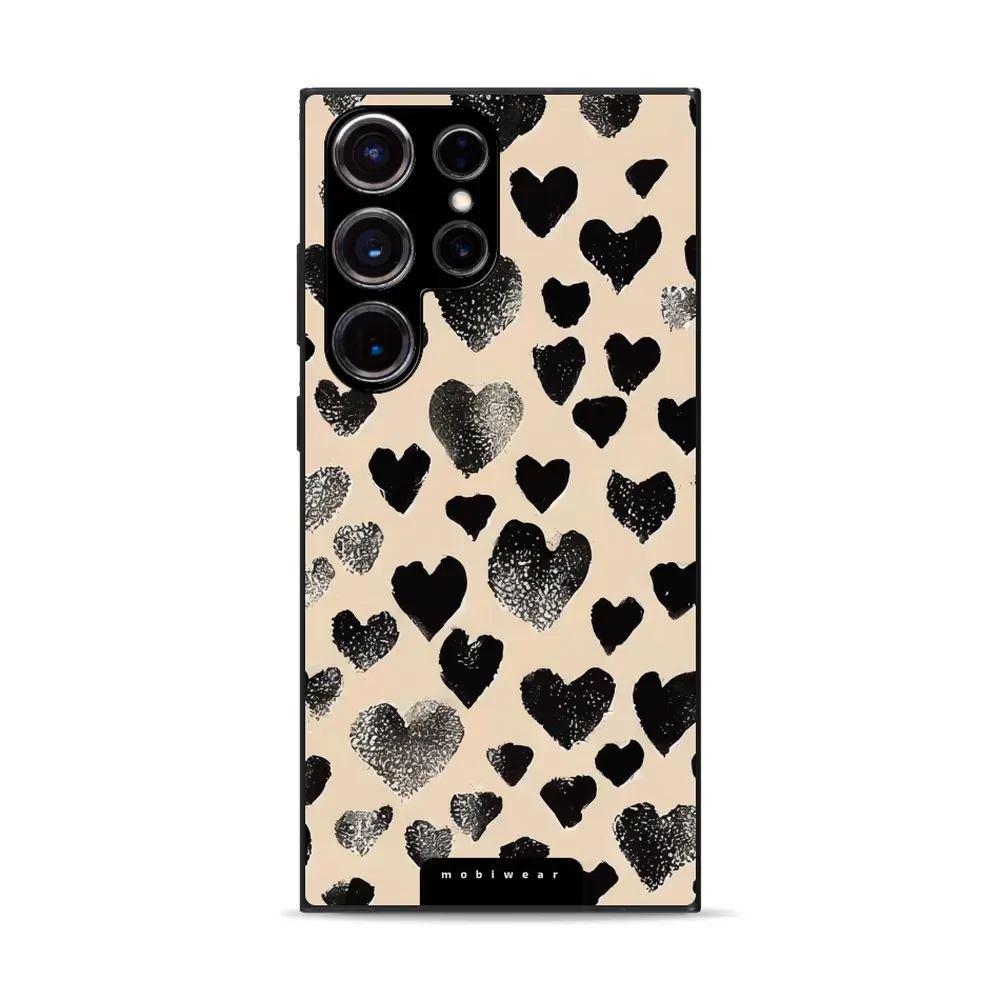 Lesklý kryt Mobiwear Glossy - Samsung Galaxy S23 Ultra - GA51G Černá srdíčka