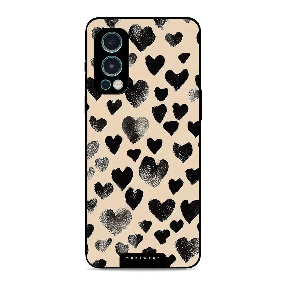 Lesklý kryt Mobiwear Glossy - OnePlus Nord 2 5G - GA51G Černá srdíčka