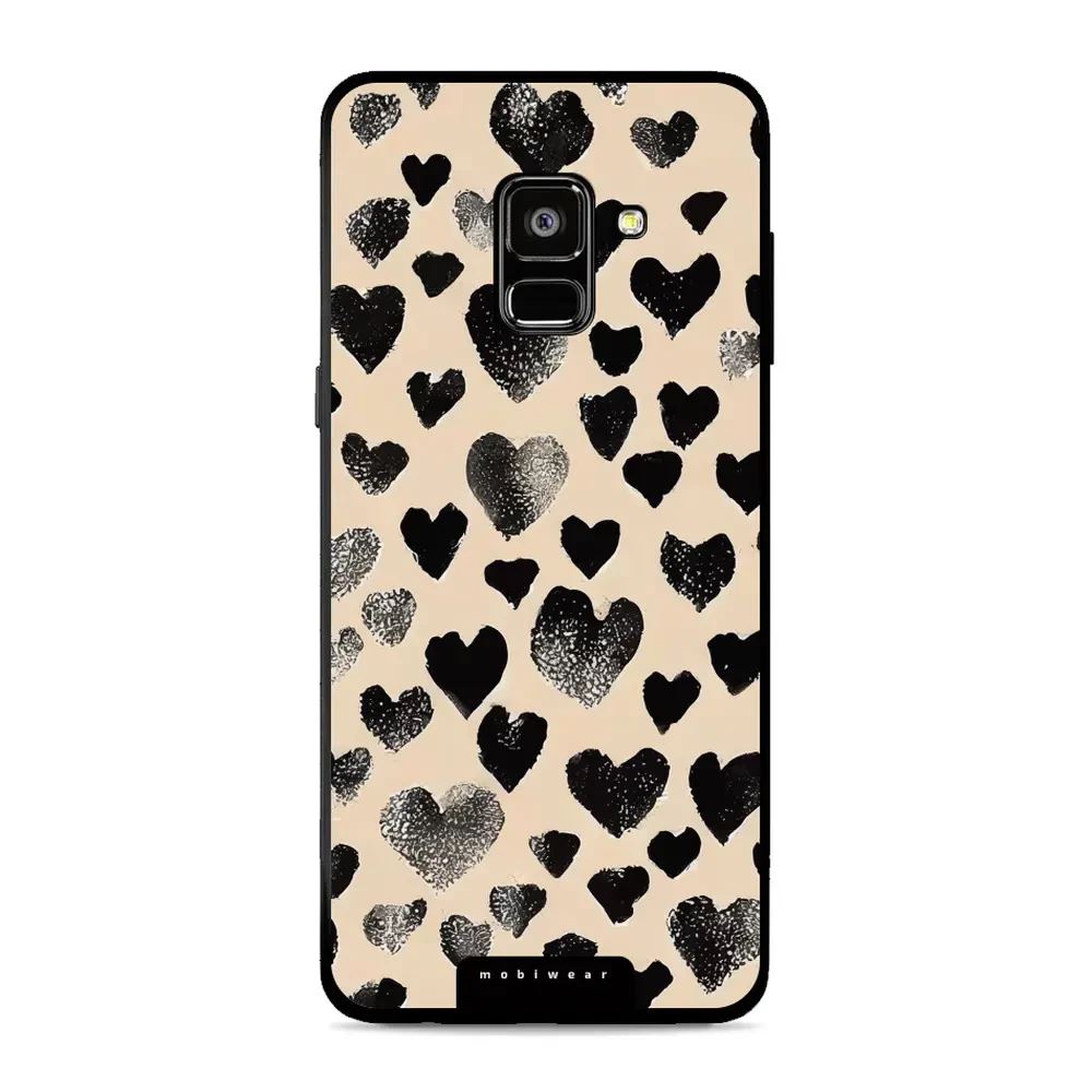 Lesklý kryt Mobiwear Glossy - Samsung Galaxy A8 2018 - GA51G Černá srdíčka