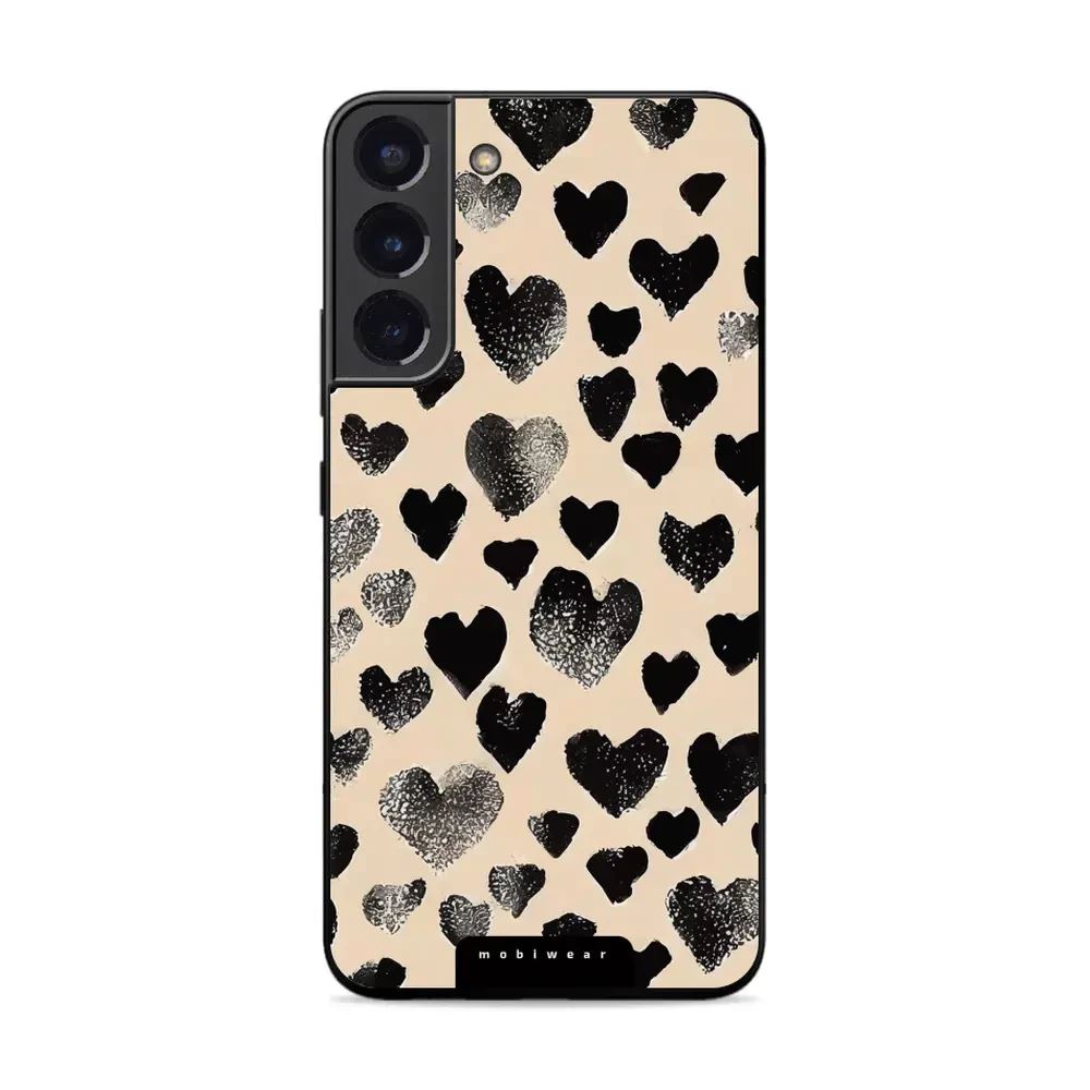 Lesklý kryt Mobiwear Glossy - Samsung Galaxy S22 Plus - GA51G Černá srdíčka