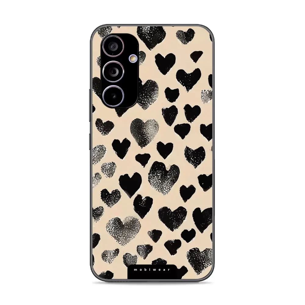 Lesklý kryt Mobiwear Glossy - Samsung Galaxy A54 5G - GA51G Černá srdíčka
