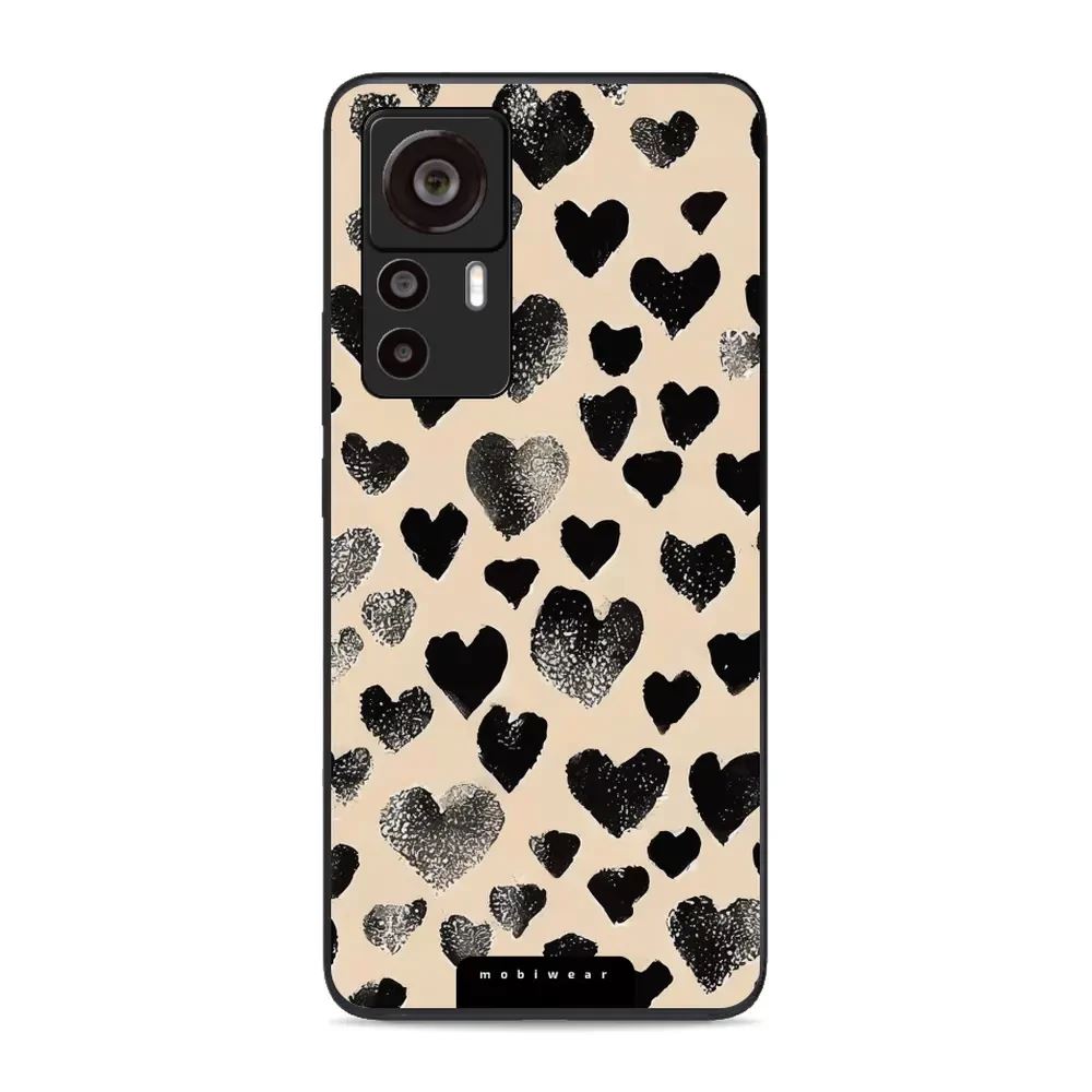Lesklý kryt Mobiwear Glossy - Xiaomi 12T / 12T Pro - GA51G Černá srdíčka