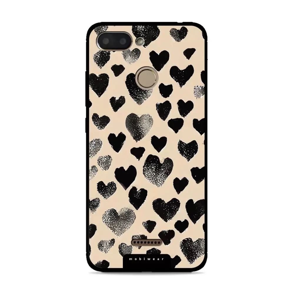 Lesklý kryt Mobiwear Glossy - Xiaomi Redmi 6 - GA51G Černá srdíčka