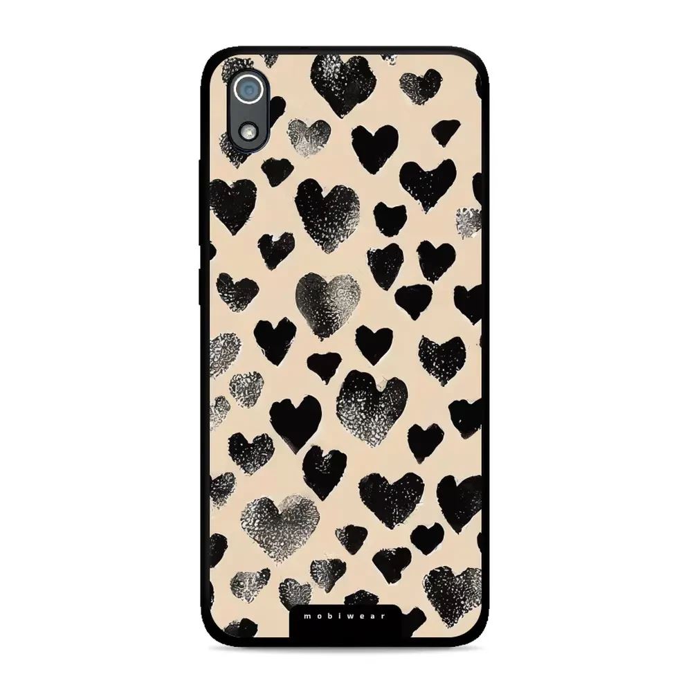 Lesklý kryt Mobiwear Glossy - Xiaomi Redmi 7A - GA51G Černá srdíčka
