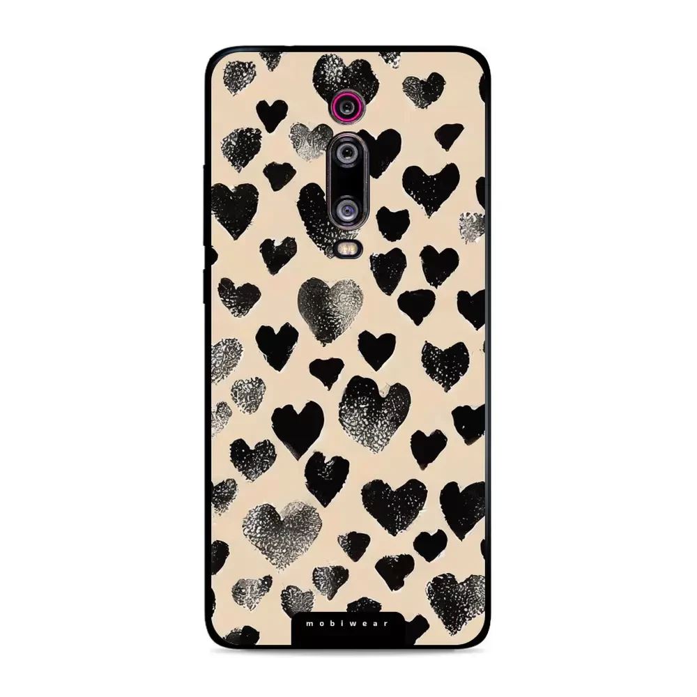 Lesklý kryt Mobiwear Glossy - Xiaomi Mi 9T Pro - GA51G Černá srdíčka